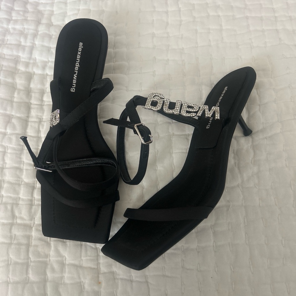 Alexander Wang Crystal Embellished Strap Heels-Retails $695